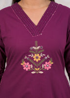 3-Piece Embroidered V-Neck Kurta Pant Set with Dupatta