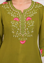 Notch Neck Short Kurta Salwar Set with Dupatta
