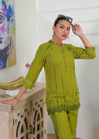 Shibori Dyed Short Tunic Co-ord Set