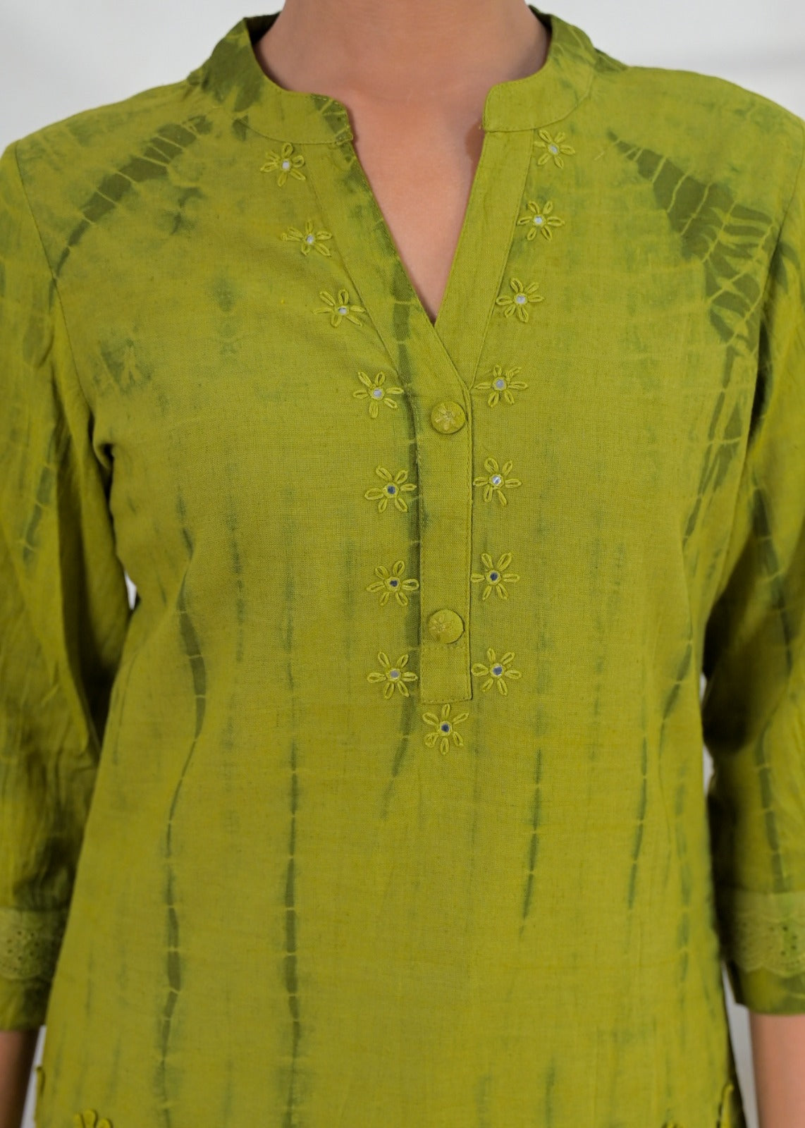 Shibori Dyed Short Tunic Co-ord Set