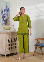 Shibori Dyed Short Tunic Co-ord Set