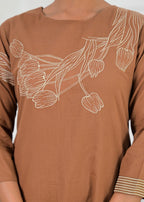 Motif Yoke 3-Piece Kurta Set