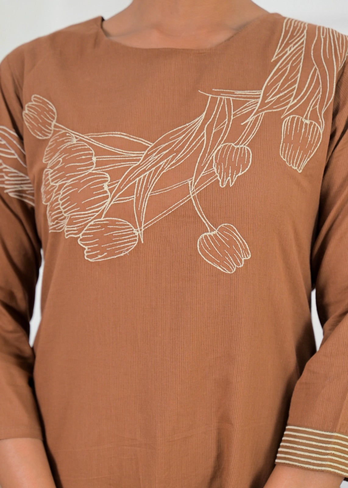 Motif Yoke 3-Piece Kurta Set