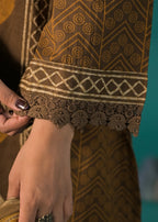 Chevron Embroidered Afghani Kurta Set