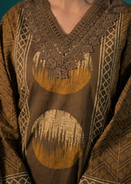 Chevron Embroidered Afghani Kurta Set