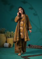 Chevron Embroidered Afghani Kurta Set