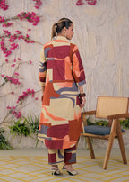 Collared Curved-Hem Tunic Kurta Set