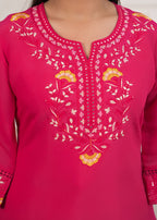 Floral Yoke & Daman Embroidered Afghani Kurti Set