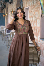 Pleated Waist Festive Flared Kurta Trouser Suit