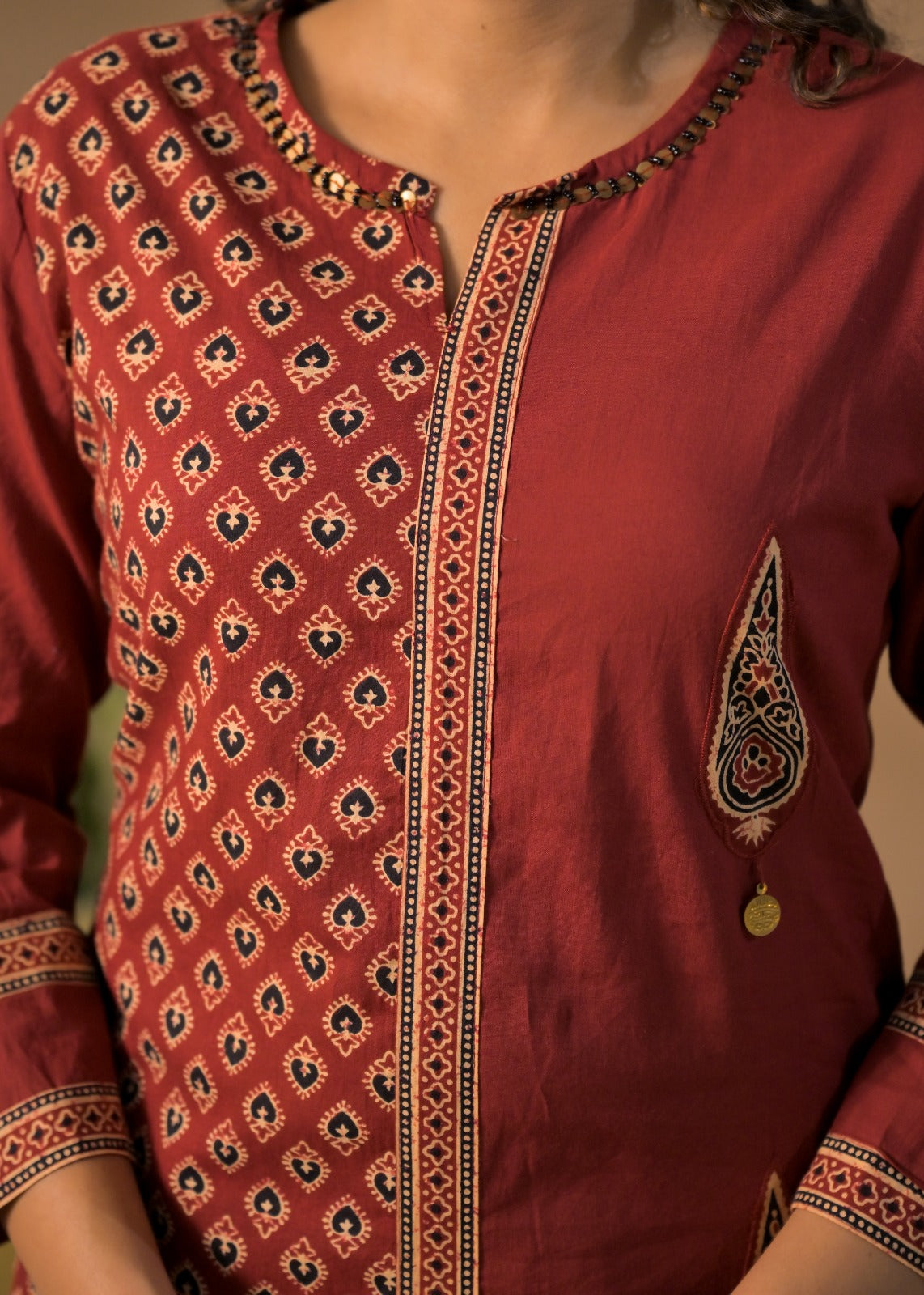 Handcrafted Tassel-Accent Flared Kurta Pant Set