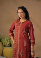 Handcrafted Tassel-Accent Flared Kurta Pant Set