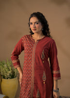 Handcrafted Tassel-Accent Flared Kurta Pant Set
