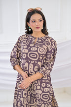 Tribal Graphic Motif Straight Kurta & Pants Set (Set of 2)