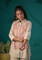 Layered Collared Shirt and Wide-Leg Pant Co-ord Set