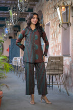 Asymmetric Striped and Polka Dot Co-ord Set