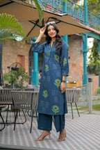 Abstract Floral Motif Kurti Set